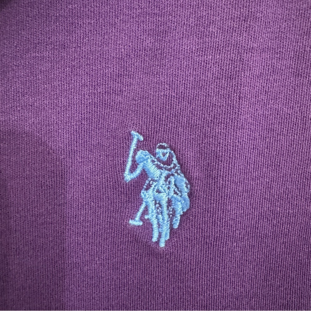 U.S. Polo Assn. Luxury Feel Purple Polo Shirt with Blue Accents Short Sleeve LT - Picture 5 of 7